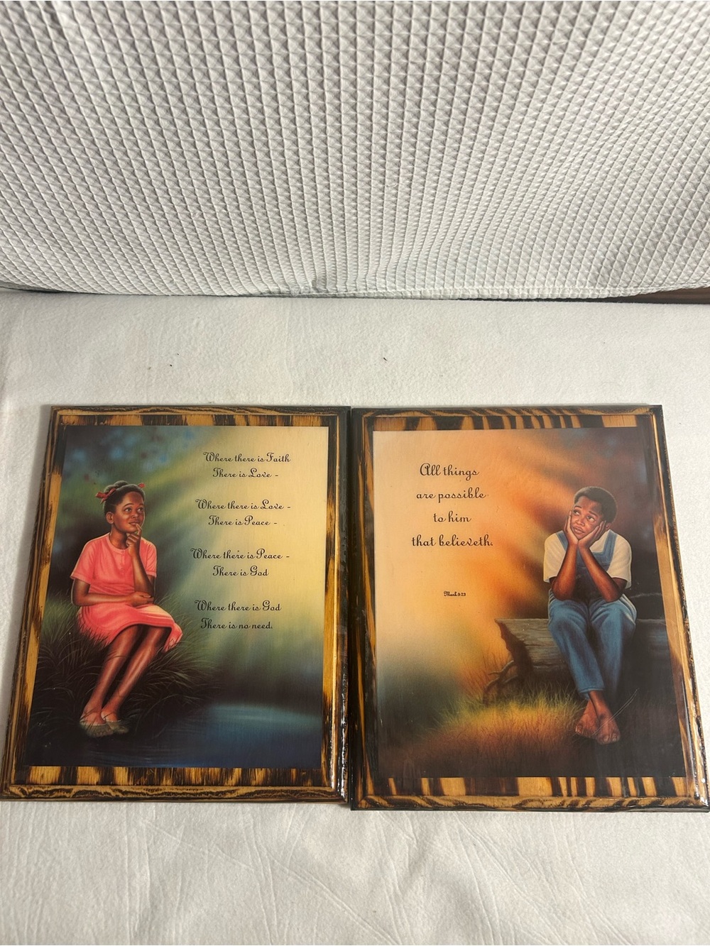 Vintage Inspirational Scripture Wall Art Set African American